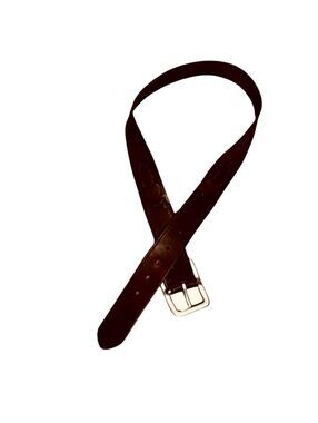 Y2K GAP Belt Boho Brown Leather Western Silver Solid Brass Square 1.5” Wide 32
